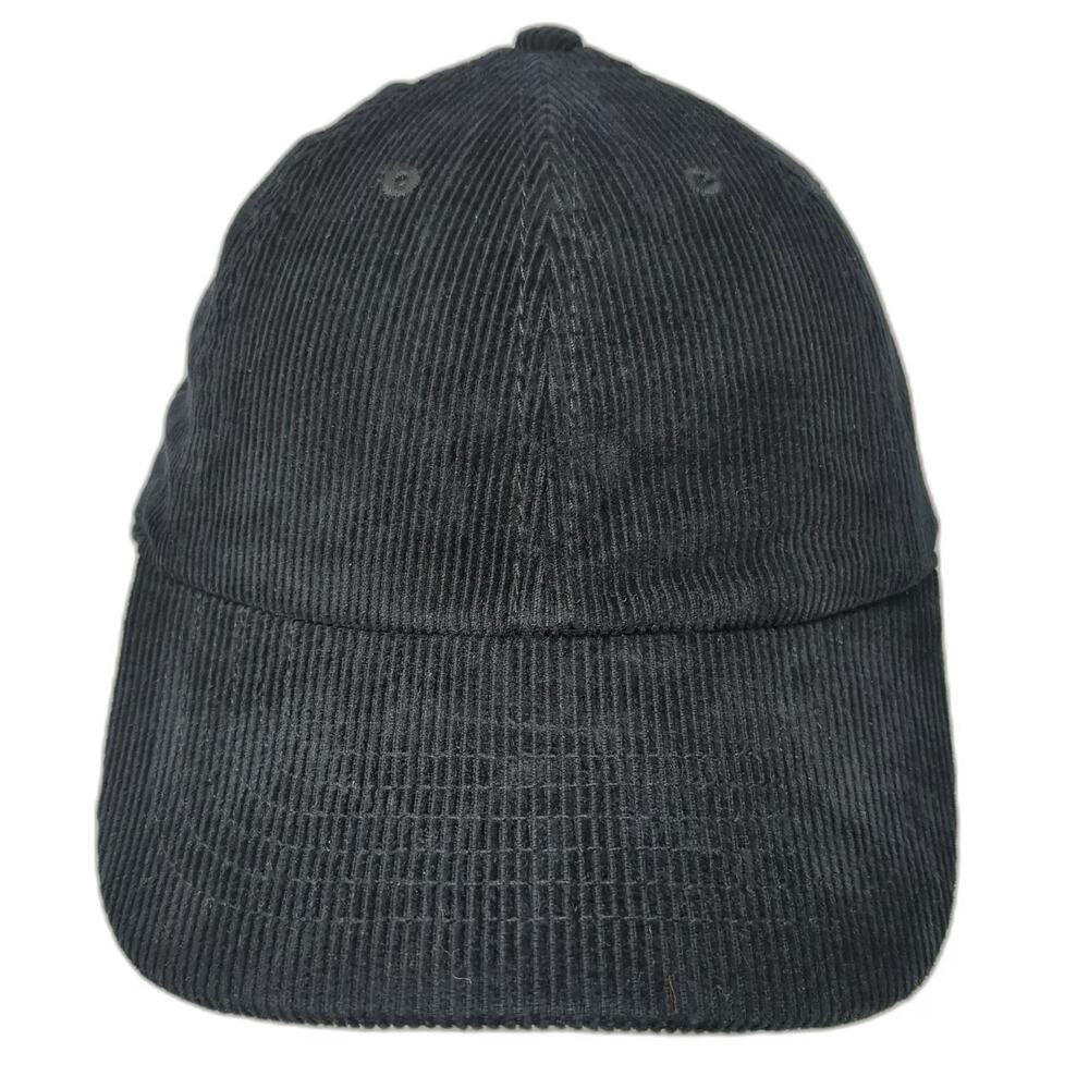 Newhattan Baseball Cap Black One Size Corduroy Blank Slideback Hat Adjustable